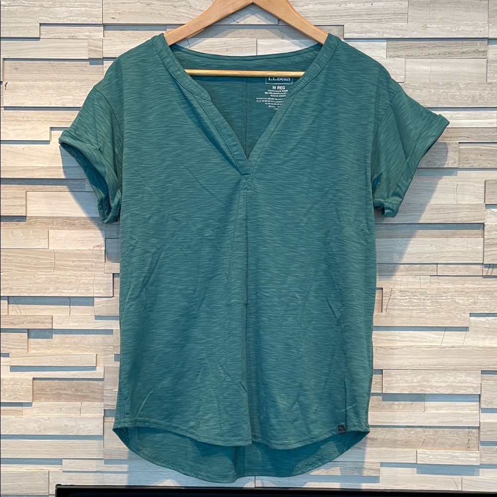 L.L. Bean Women's Teal Short Sleeve Streamside Top, Size M, NWOT